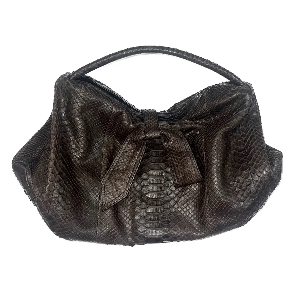 BYRON New York Genuine Python Large Hobo Bag